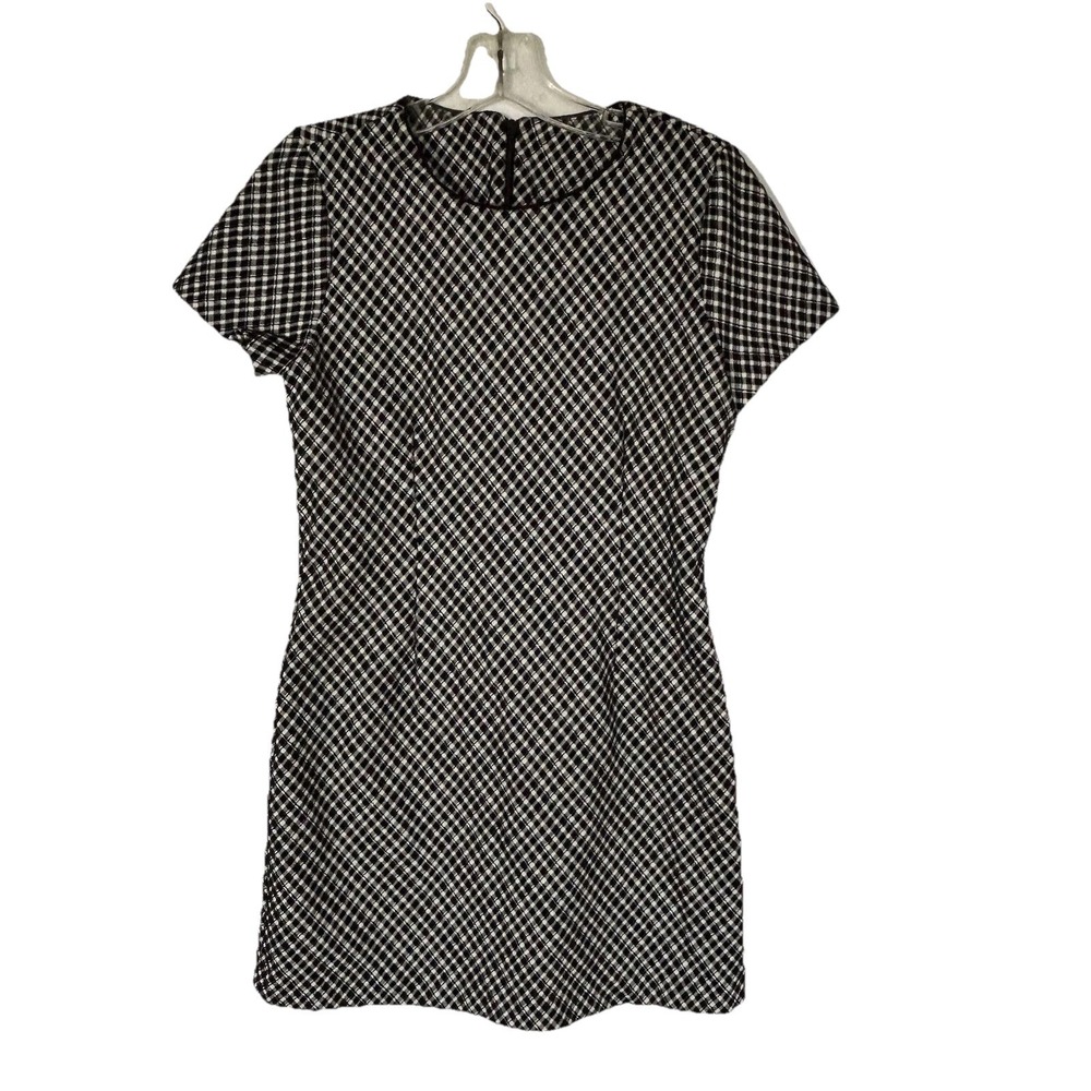 Spanx Ponte Women's Mini Dress Geometric Stretch Black White Classic Small